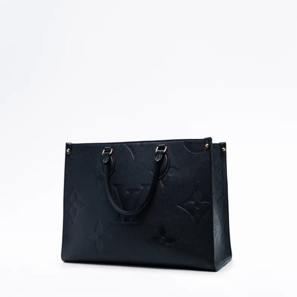 LOUIS VUITTON MONOGRAM EMPREINTE ONTHEGO MM BLACK TOTE BAG - Picture 3 of 11